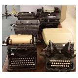 Group of typewriters- L.C. Smith, Underwood, etc