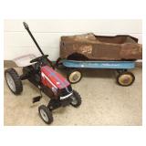 Ertl pedal tractor, vintage wagon & pedal