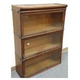 3-section oak stacking bookcase- no base