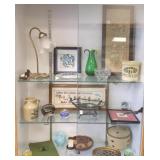 Group including Tiffany & Co. glass, framed