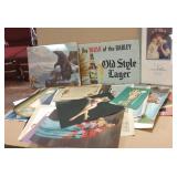 Large group unframed vintage pinups, lithos,