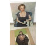 Unframed signed oil & unframed signed pastel