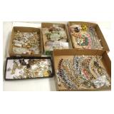 Group costume, etc jewelry in 5 boxes