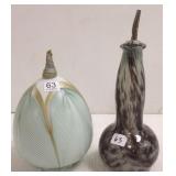 Signed Zephyr Studios 8" art glass shade (chip)