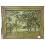Framed signed A.M. Russell oil on canvas-