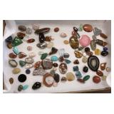 Large group of polished gemstone cabochons etc.