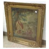 Framed antique tapestry approx. 18" x 24"