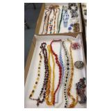 28" vintage crystal necklaces, bracelets & pins