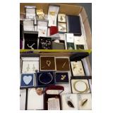 32 boxed vintage jewelry items including sterling,