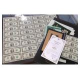 $142.00 U.S. face value in U.S. Treasury uncut &