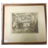 Framed signed Dorthy Mackerman Hutton etching-
