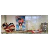 7 military etc items including 48 star flag,