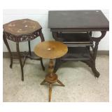 Victorian parlor table, inlaid lamp table & signed