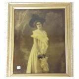 Framed unique sepia photograph on glass of