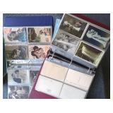Group of postcards in 2 albums including real