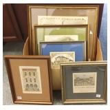 5 framed hand colored Minnesota historic