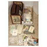 Group including Victorian frames, ephemera, etc.