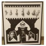 Large framed Native oil on canvas - signed verso-