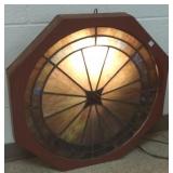 Antique 28" diameter lighted stained