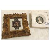 2 miniature framed portraits
