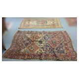 2 antique handmade oriental rugs approx