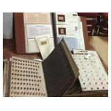 Group antique button sample books & stamp album