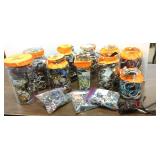Group of large jars of costume jewelry