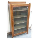 Mission oak bookcase with glass door