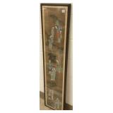 1 framed antique Chinese scroll painting