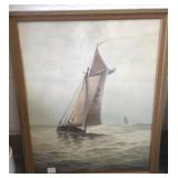 Framed signed Geo. E. Essig watercolor "An Old