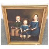 Framed oil on canvas- family portrait 16"x 20"