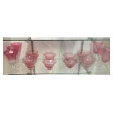 Group approx 18 pieces cut cranberry stemware