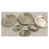 Group sterling plates & nut dishes approx 23 troy