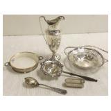 Group assorted sterling articles including tea