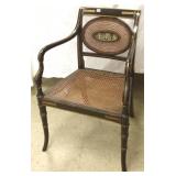 Antique Sheraton armchair with hand painted