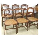 6 matching carved Victorian side chairs