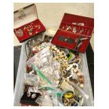 Group assorted costume jewelry, cuff links, etc