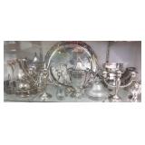 Group silverplate, weighted sterling candelabra,