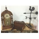 Victorian clock, shelf & weathervane