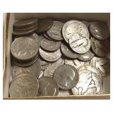 Group of assorted silver Barber quarters, etc.