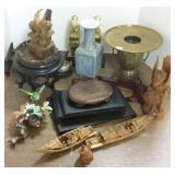 Group of assorted oriental articles, carvings,