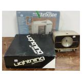 Vintage radio, turbo spa, & roller blades