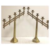 Pair of 16" bronze candelabra