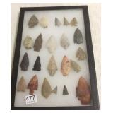 Case with assorted stone points