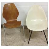 Vintage Danish bentwood chair, vintage fiberglass