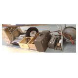 Group of tools, tile saw, etc.