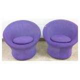 2 mod purple swivel chairs