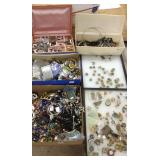 Group of vintage etc. costume jewelry & findings,