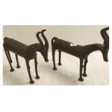 2- 10" African Benin bronze antelope