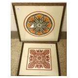 2 framed Polish paper-cuts approx. 9" x 11"